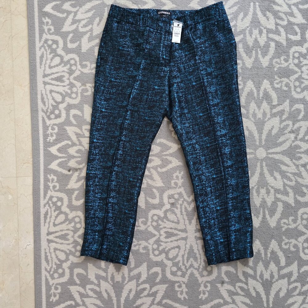 Express Blue and Black Metallic Pants Size 10R